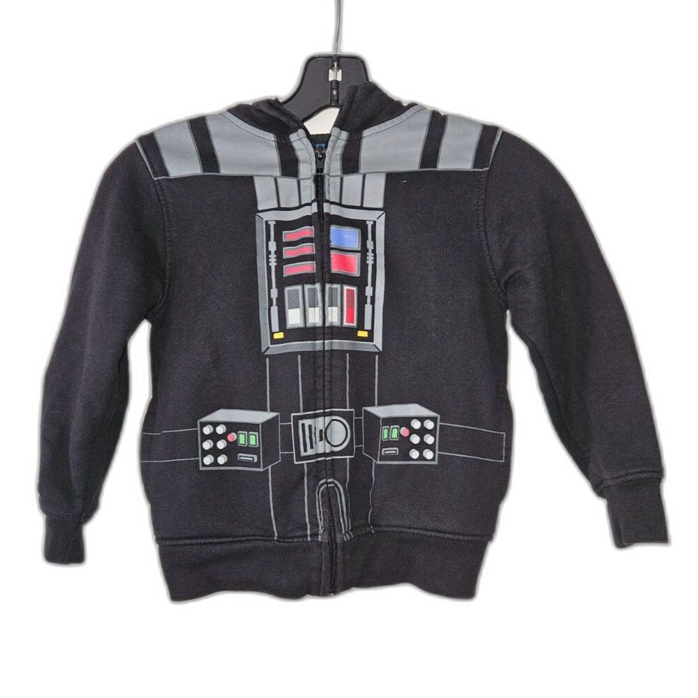 STAR WARS Disney Darth Vader Zip Front Sweatshirt with Eye Mask Small